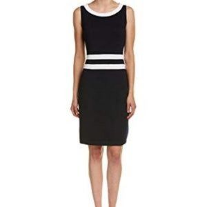 St. John Collection | Black/Bright White Santana Wool Blend Sheath Dress | Sz 16